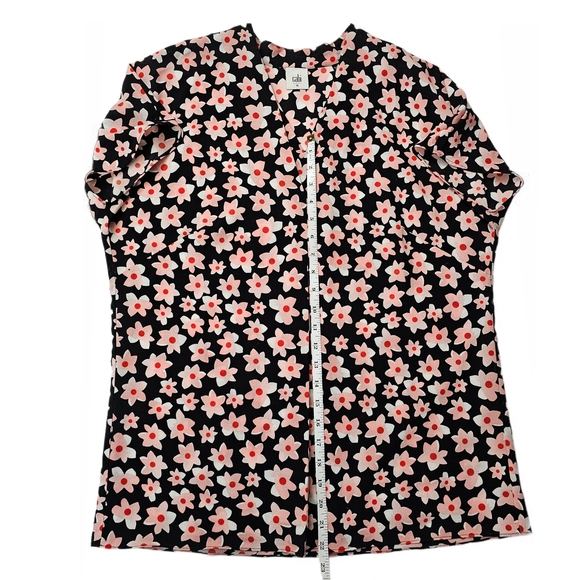 Cabi Suave Harmony Blouse Starflower Floral Short Sleeve Top Blouse - Picture 8 of 14
